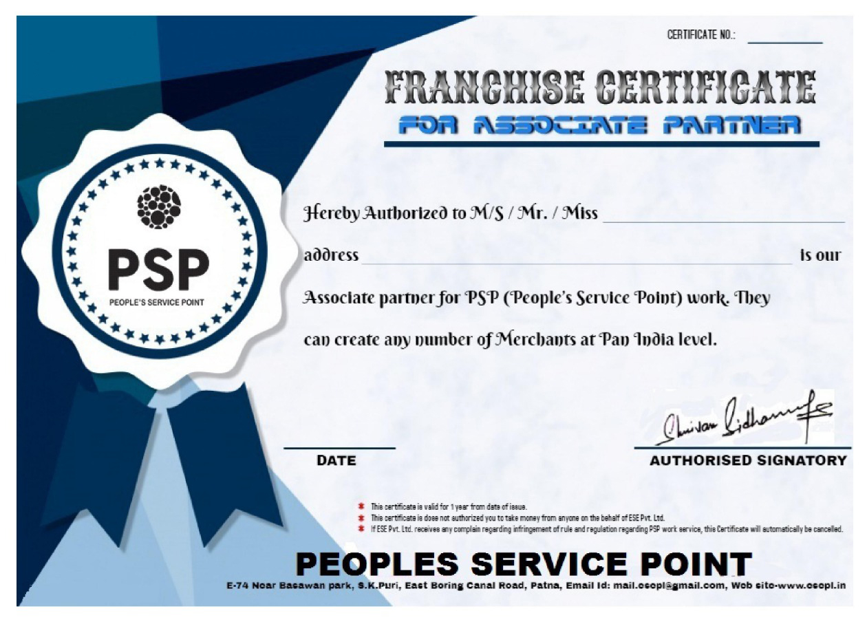 PSP Certificates